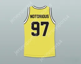 CUSTOM NAY Mens Youth/KidsNOTORIOUS B.I.G. 97 BAD BOY BASKETBALL JERSEY WITH 20 YEARS PATCH TOP Stitched S-6XL