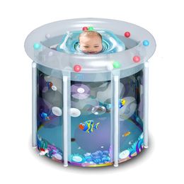 Aufblasbare Babybadewanne Babys Falten badewarze Schwimmbad Wasserkind aufblasbare tragbare Badewanne 240420