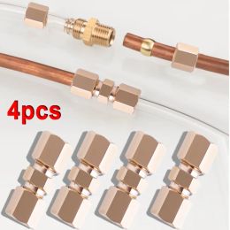 Ornaments Car Brake Line Fittings Universal Auto 3/16" Orifice Brass Compression Quality Fitting Connector Straight C5R9 Tools Accessories