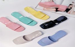 2021 Designers Slippers Women High Heels Rubber Slide Sandals Platform Slipper Chunky Fashion Shoes Bright leather5402271