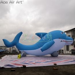 Partihandel 8m 26ft längd eller anpassad uppblåsbar delfinmodell hoppande marint liv för akvarium välkommen eller händelsedekoration