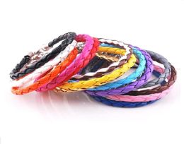 100PCS PU Leather Braided Chain Bracelet Necklace fit DIY Beads Charm Adjustable Clip Bracelets Wax Cord Necklace for Women Men8474120