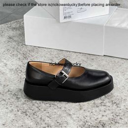 the row shoes original The Pure Row leather fashion Mary Jane women's shoes thick soled muffin round head single shoes versatile women's shoes 7DGW JHHQ