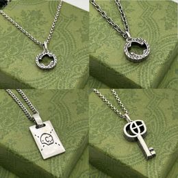 High Quality jewelry necklace sier chain mens womens key pendant skull tiger with letter designer necklaces fashion gift G671 2838