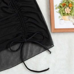 TOI5 Women Beach Wear Summer Sexy Women Black Chiffon Swimwear See Through Pareo Cover Up Wrap Kaftan Sarong Beach Wear Bikinis Cover-ups Skirts d240507