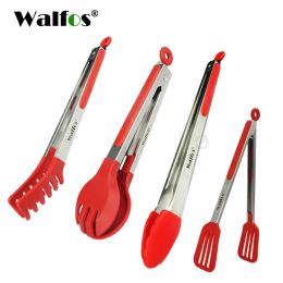 Accessories WALFOS Food Grade 100% Silicone Food Tongs Kitchen Tongs Utensil Cooking Tong Clip Clamp Accessories Salad Serving BBQ Tools