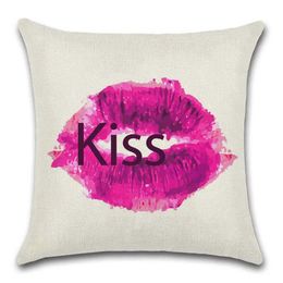 Cushion/Decorative Rose lips love forever words printed cushion covercase decoration for sweet home house sofa chair kids bedroom gift