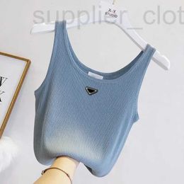 Women's Tanks & Camis designer Hot Pr-a Designer Sweater Short Knitted Tank Top Sleeveless Fabric Super Comfortable Material PARAR T-shirt Summer Tan HQA0