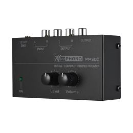 Amplifier PP500 Phono Turntable Preamp with DC 12V Adapter Independent Knob Control for LP Vinyl Turntable Electronic Mini Amplifier