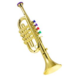 Instruments Trumpet for Children ab 5 Years Old, Trumpet with 4 Colourful Button, Musical Learning Gift for Kids Beginners, 37 Length