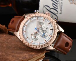 2021 New Style Fashion Watch Designer Mens Watches Stainless Steel All Dial Working Chorno Function Leather Strap Male Sport Watch6470781