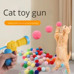 Toys Cats Toys Kittens Gun Plush Bounce Scratcher Ball Interactive Funny Silent Games Supplies Accessories Stuff