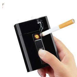 Wholesale Cigarettes Case Lighter With 20 Pieces Cigarettes Electronic Lighter With Spare Parts Replaceable Heating Coil