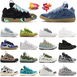 Wholesale Womens Mens Luxury Designer Curb Casual Shoes Low OG Original Calfskin Rubber Nappa Trainers Platform Leather Denim Blue Hightop Outdoor Sports Sneakers