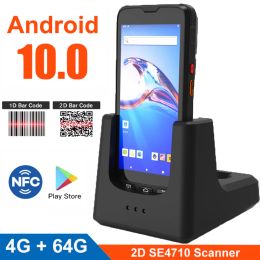 Scanners Rugline Octacore Android 10 Mobile Data Collector 1d 2d Barcode Scanner Ip67 Red Handheld Pda Uhf Rfid Reader with 4g Ram 64g