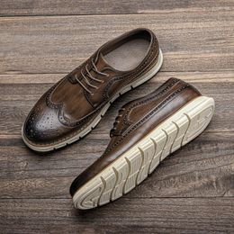 Casual Shoes Brogue Men Fashion Comfortable 2024 Brand #527
