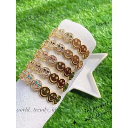 Designer High Quality Luxury Fashion Bangle 1pcs Gold Plated Simple Smile Smiley Face Charm Smile Critter Bracelet 321