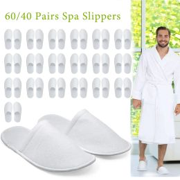 Slippers 40/80/120 Pairs Spa Slippers for Home Hotel Guests Closed Toe Bathroom Disposable Slippers NonSlip Slipper Fit Women Men Unisex