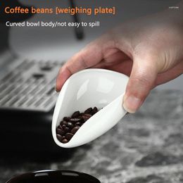 Coffee Scoops Beans Dose Trays Pure White Pottery Teaspoon Tea Separator Vessel Tools Bean Spoon Shovel