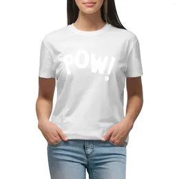 Women's Polos POW! White T-shirt Hippie Clothes Korean Fashion Tees Tshirts Woman