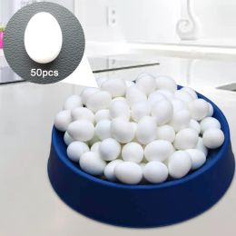 Training 50x Plastic Pigeon Eggs Simulation Artificial Fake False Dummy Eggs for Hatching Supplies Racing Pigeons