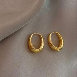 Stud Earrings Classic Alloy Smooth Metal Hoop For Woman Fashion Korean Jewellery Temperament Girl's Daily Wear