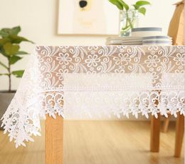 elegant lace transparent tablecloth white beige party marriage dining catering table decoration rural farmhouse kitchen items1786840