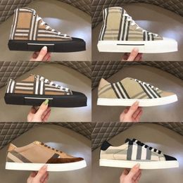 Designer Sneakers Schuhe Vintage Tennis Streifen Print Check Striped Trainer Plattform Flats Trainer Frauen Männer Sneaker gedruckte Schriftketten