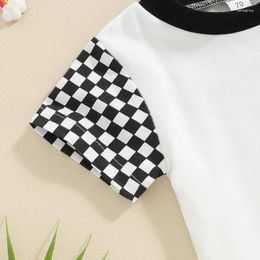 Clothing Sets Summer Toddler Baby Boy Clothes Checkerboard Shirt Shorts Casual Short Sleeve Top Cute Outfit Infant Set