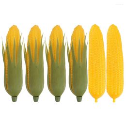 Decorative Flowers 6 Pcs Vegetable Simulation Corn Decor Realistic Fake Ornaments Plastic Po Props