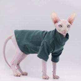 Houses Sphynx Cat Clothes Pet Baby Soft Cotton Winter Cat Outfit for Cornish Solid Color Devon Hairless Cat Sweater Costume Pet Clothes
