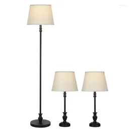 Table Lamps Traditional 3 Piece Lamp Set Bronze Finish