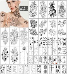 Metershine 49 Sheets Waterproof Temporary Fake Tattoo Stickers of Unique Imagery or Totem for Men Women Express Body Art1146777