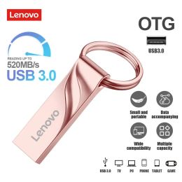 Adapter Lenovo USB Flash Drive 2TB 1TB Metal Pen Drive 512GB 256GB Memory U Stick 128GB Pendrive Flash Card For Laptops Notebooks PC TV