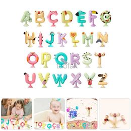 Bath Toys 26 Pcs Alphabet Suction Toys Baby Bath Education Cup Letters Silica Gel Child for Toddlers d240507