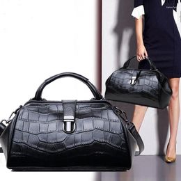 Shoulder Bags Leather Women's Bag 2024 Fashion Versatile One Handbag Top Layer Crocodile Cross