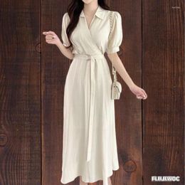 Party Dresses 2024 S Woman Japan Style Design Clothes Date Holiday Birthday Office Lady Vintage Korea Chic Long Belt Shirt Dress