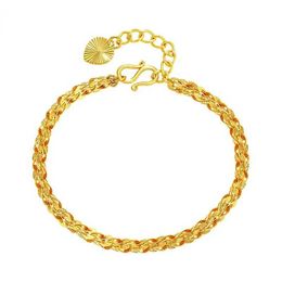 Bangle 24K Gold Phoenix Tail Jewellery Womens Vintage Niche Design Hollow Personality Q240506