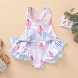 Swimwear Summer Baby Swimsuit for 15 Yrs Printing Onepiece Girl Beach Swimwear Toddler Kids Bathing Swimming Suit Infant Clothes Outfit