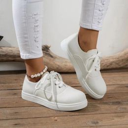 Casual Shoes Women's Sports Lace Up Flat Bottomed Canvas White Candy Color Breathable 43