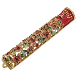 Curtain Wishing Charm Decor Mezuzah Cover Scripture For With Scroll Door Cloisonne Metal Alloy Accent