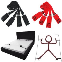 Products Sex Toys For Woman Couples Handcuffs Open Leg Bdsm Bondage Set Under Bed Restraints Rope Strap System Adult Wrists & Ankle Cuffs