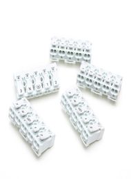 20PCS Spring Terminal Block Quick Lamp Wire Connector Electrical Cable Clamp Screw PlugOut Type Pitch 923 P05 white1556132
