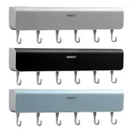 Hooks 6 Adhesive Door Hook Towel Clothes Robe Rack Punch Free Wall Coat Holder For Bathroom Shower Accessories