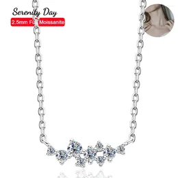 Pendants Serenty Day S925 Sterling Silver Plate Pt950 Neck Chain Fine Jewellery Inlaid Real D Colour Full Moissanite Necklace For Women