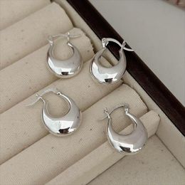 Hoop Earrings SHANICE S925 Sterling Silver Geometric For Women Simple Water Drop Smooth Chunky Huggie