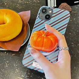 Cell Phone Mounts Holders Korea Cute CartoonPumpkin Magnetic Holder Grip Tok Griptok Phone Stand Holder Support For iPhone 15 For Pad Magsafe Smart Tok