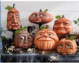Party Decoration Halloween Pumpkin Outdoor Ghost Yard Venue Head Garden Decor Resin Statue 2209274706194