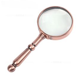 Handheld Retro All-Metal Magnifier Reading Magnifying Glass Portable Jewellery Antique Loupe with High Magnification Power Len