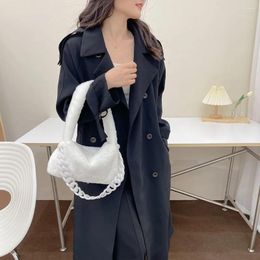 Shoulder Bags Casual Bag Soft Fluffy Women Plush Portable Handle Female Underarm Handbags Thick Chain Travel Daily Purse